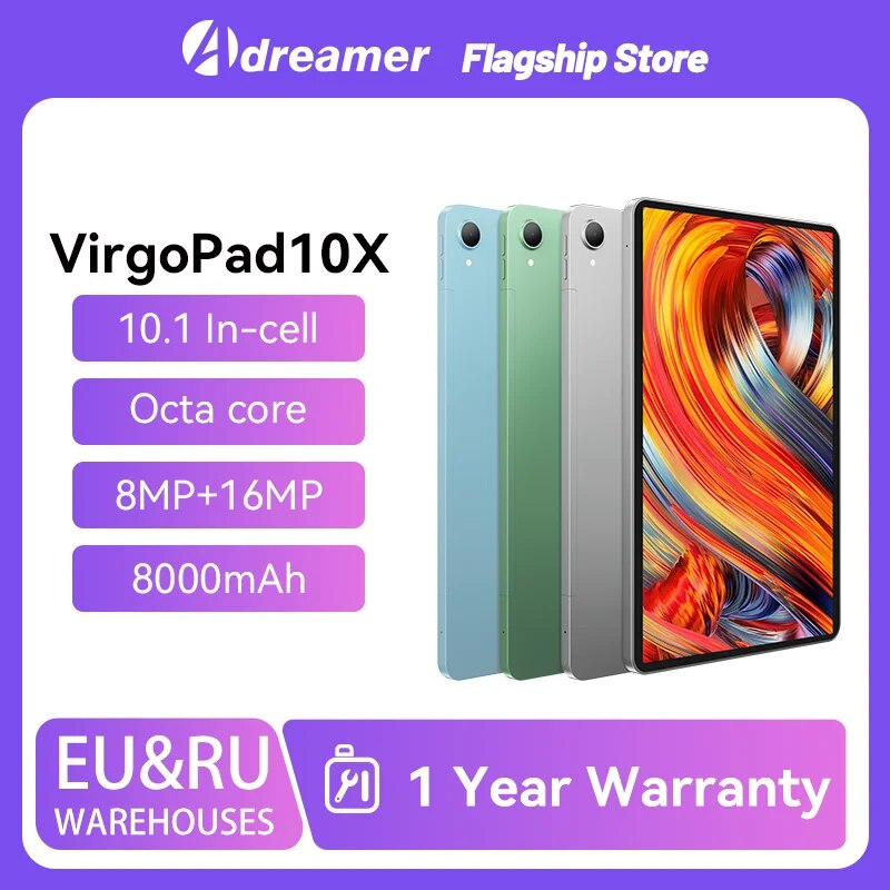 Adreamer VirgoPad10X º, ȵ̵ 13, 10.1 ġ, 8GB RAM, 128GB ROM, 1200*1920 ÷, 8000 mAh ͸, T616, Ż 4G º PC